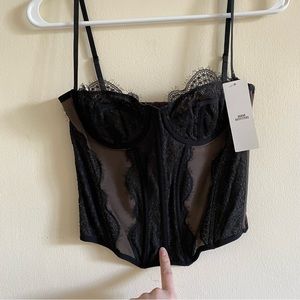 Urban Outfitters - Our from Under Modern Love Corset - black lace - medium - new